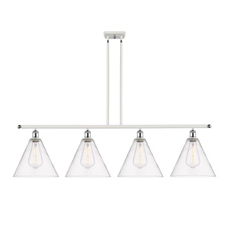 A large image of the Innovations Lighting 516-4I-14-50 Berkshire Linear White and Polished Chrome / Clear