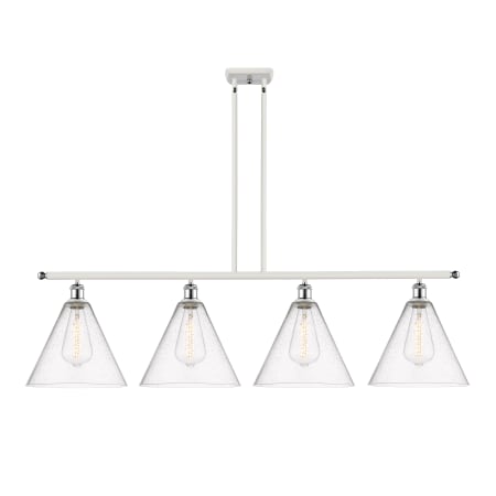 A large image of the Innovations Lighting 516-4I-14-50 Berkshire Linear White and Polished Chrome / Seedy