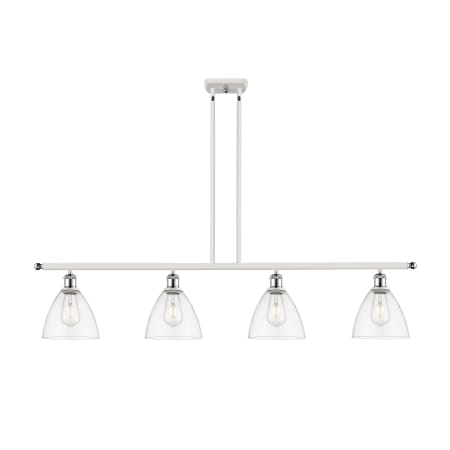 A large image of the Innovations Lighting 516-4I-11-48 Bristol Linear White and Polished Chrome / Clear
