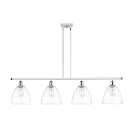 A large image of the Innovations Lighting 516-4I-13-48 Bristol Linear White and Polished Chrome / Clear