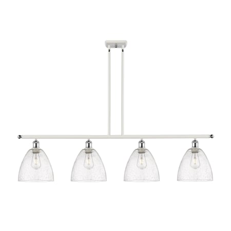 A large image of the Innovations Lighting 516-4I-13-48 Bristol Linear White and Polished Chrome / Seedy