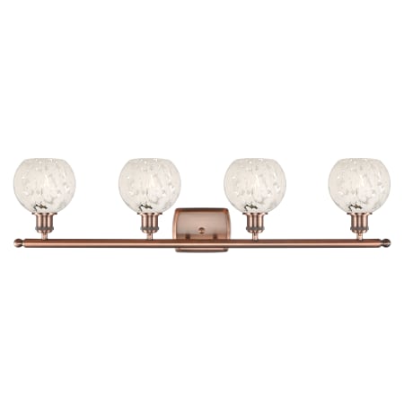 A large image of the Innovations Lighting 516-4W-9-36-White Mouchette-Bathroom Vanity Light Alternate Image