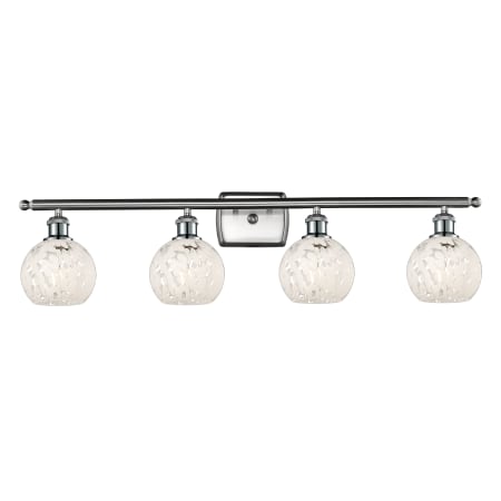 A large image of the Innovations Lighting 516-4W-9-36-White Mouchette-Bathroom Vanity Light Alternate Image