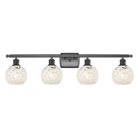 A large image of the Innovations Lighting 516-4W-9-36-White Mouchette-Bathroom Vanity Light Alternate Image