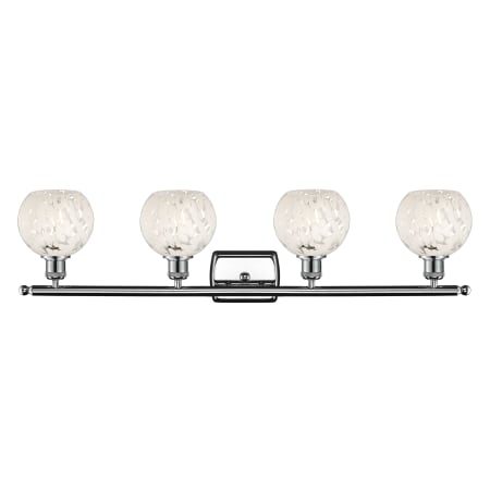 A large image of the Innovations Lighting 516-4W-9-36-White Mouchette-Bathroom Vanity Light Alternate Image