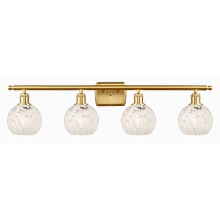 A large image of the Innovations Lighting 516-4W-9-36-White Mouchette-Bathroom Vanity Light Alternate Image