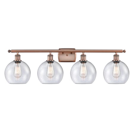 A large image of the Innovations Lighting 516-4W-11-36 Athens Vanity Antique Copper / Seedy