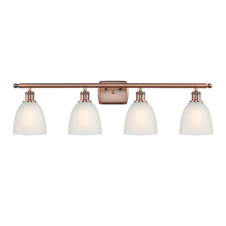 A large image of the Innovations Lighting 516-4W Castile Antique Copper / White