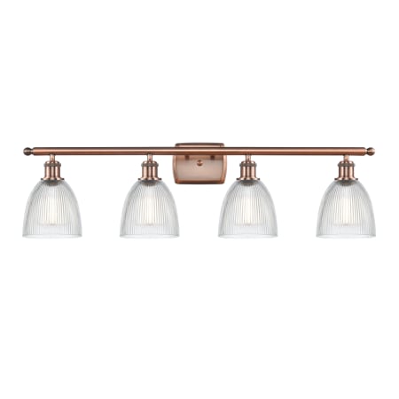 A large image of the Innovations Lighting 516-4W Castile Antique Copper / Clear