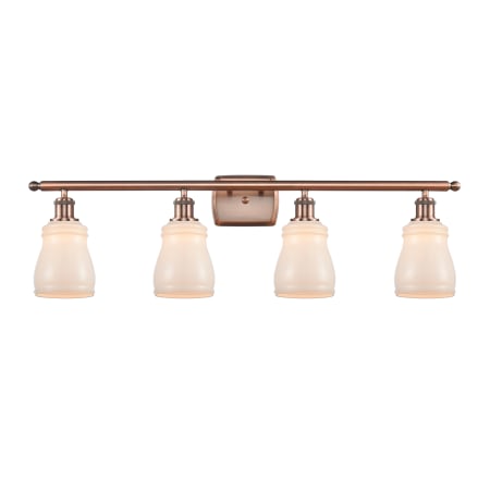 A large image of the Innovations Lighting 516-4W Ellery Antique Copper / White