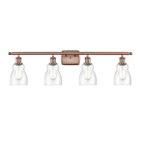 A large image of the Innovations Lighting 516-4W Ellery Antique Copper / Seedy