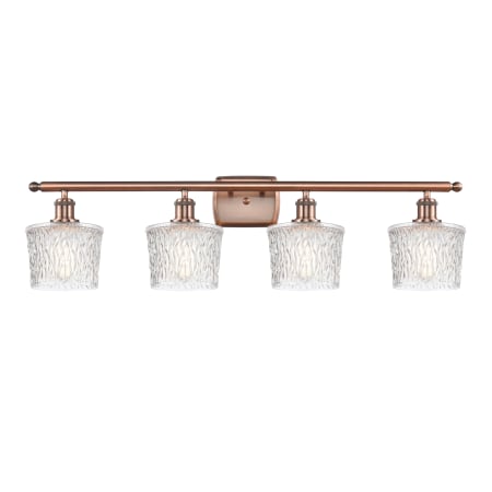 A large image of the Innovations Lighting 516-4W Niagra Antique Copper / Clear