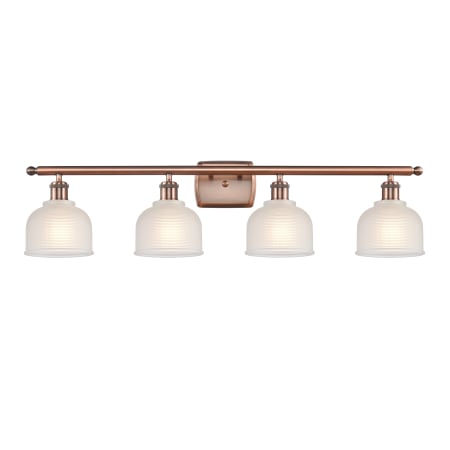 A large image of the Innovations Lighting 516-4W Dayton Antique Copper / White