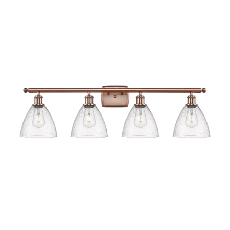 A large image of the Innovations Lighting 516-4W-12-38 Bristol Vanity Antique Copper / Seedy