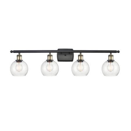 A large image of the Innovations Lighting 516-4W-10-36 Athens Vanity Black Antique Brass / Seedy