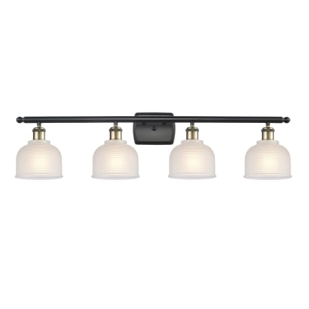 A large image of the Innovations Lighting 516-4W Dayton Black Antique Brass / White