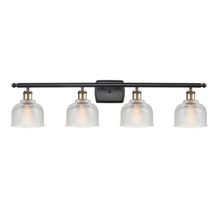 A large image of the Innovations Lighting 516-4W Dayton Black Antique Brass / Clear