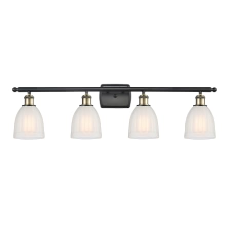 A large image of the Innovations Lighting 516-4W Brookfield Black Antique Brass / White