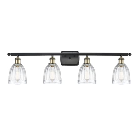 A large image of the Innovations Lighting 516-4W Brookfield Black Antique Brass / Clear