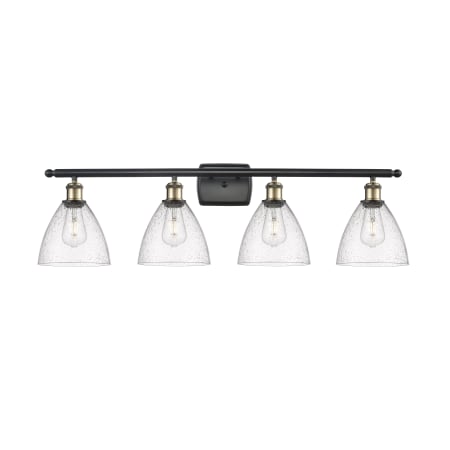 A large image of the Innovations Lighting 516-4W-12-38 Bristol Vanity Black Antique Brass / Seedy