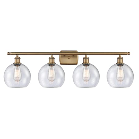 A large image of the Innovations Lighting 516-4W-11-36 Athens Vanity Brushed Brass / Seedy