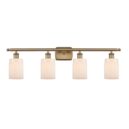 A large image of the Innovations Lighting 516-4W Hadley Brushed Brass / Matte White