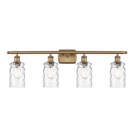 A large image of the Innovations Lighting 516-4W Candor Brushed Brass / Clear Waterglass