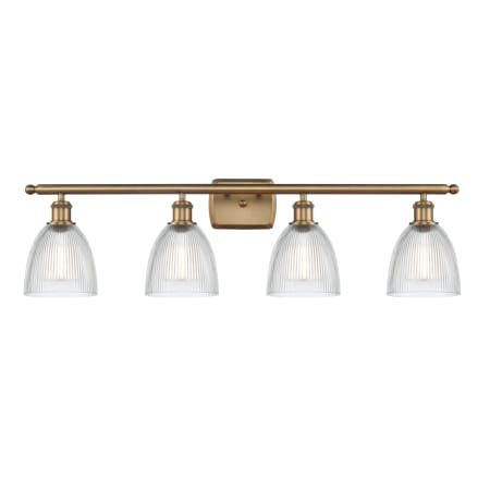 A large image of the Innovations Lighting 516-4W Castile Brushed Brass / Clear