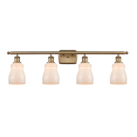 A large image of the Innovations Lighting 516-4W Ellery Brushed Brass / White