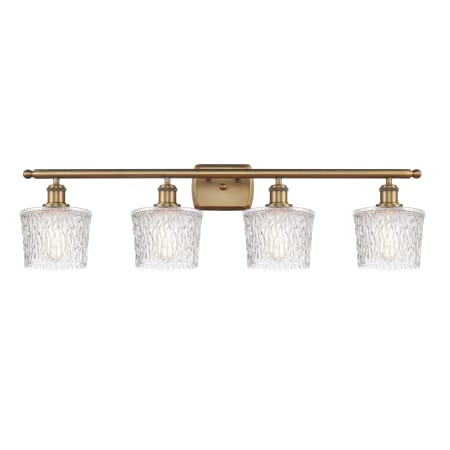 A large image of the Innovations Lighting 516-4W Niagra Brushed Brass / Clear