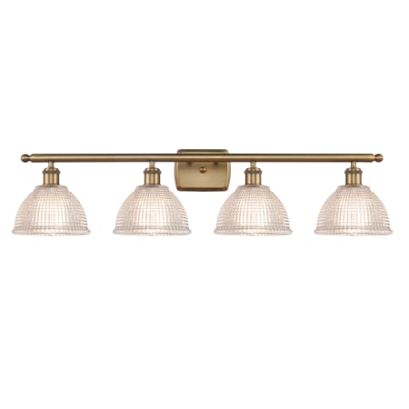 A large image of the Innovations Lighting 516-4W Arietta Brushed Brass / Clear