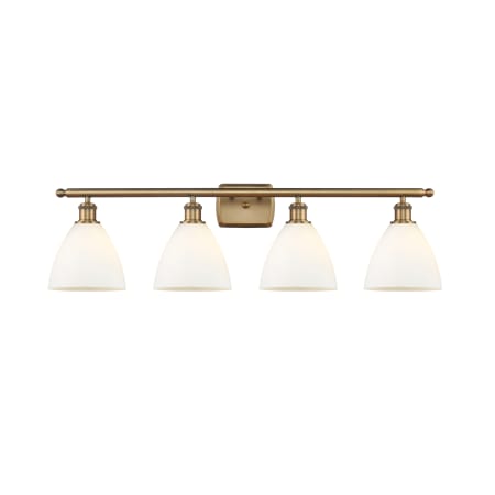 A large image of the Innovations Lighting 516-4W-11-38 Bristol Vanity Brushed Brass / Matte White