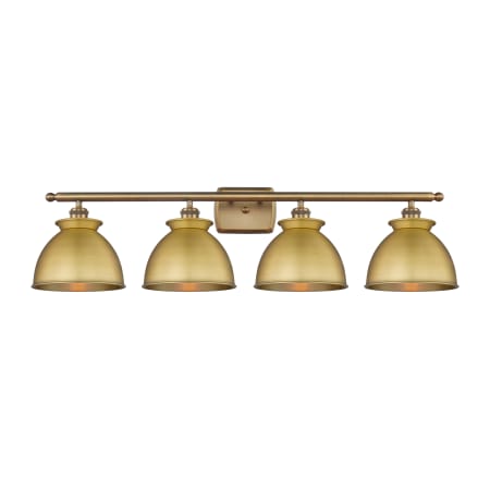 A large image of the Innovations Lighting 516-4W-12-38 Adirondack Vanity Brushed Brass