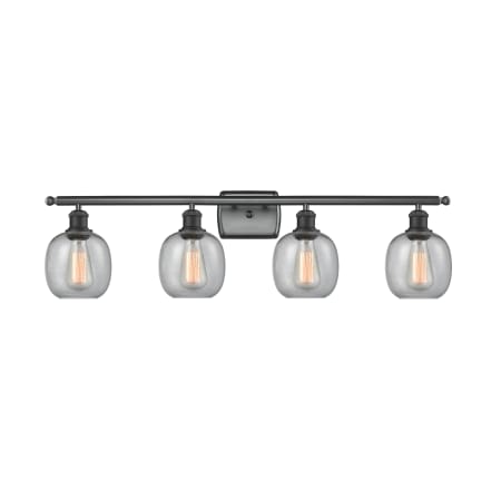 A large image of the Innovations Lighting 516-4W Belfast Matte Black / Seedy