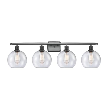 A large image of the Innovations Lighting 516-4W-11-36 Athens Vanity Matte Black / Seedy