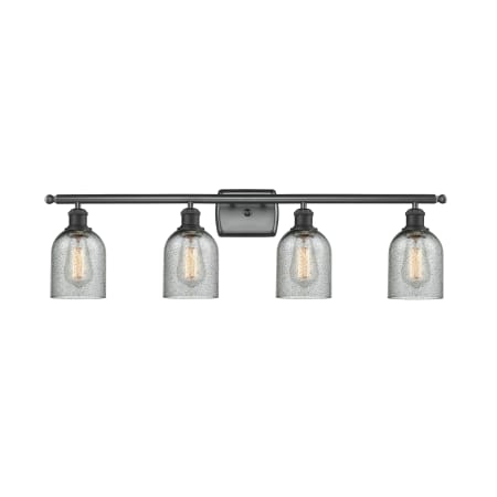 A large image of the Innovations Lighting 516-4W Caledonia Matte Black / Charcoal