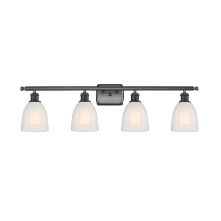 A large image of the Innovations Lighting 516-4W Brookfield Matte Black / White