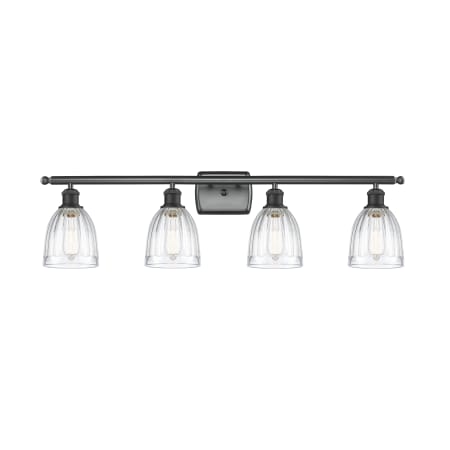 A large image of the Innovations Lighting 516-4W Brookfield Matte Black / Clear