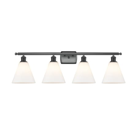 A large image of the Innovations Lighting 516-4W-11-38 Berkshire Vanity Matte Black / Matte White