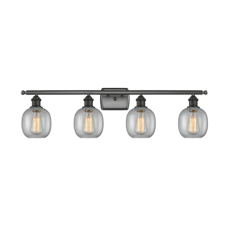 A large image of the Innovations Lighting 516-4W Belfast Oiled Rubbed Bronze / Clear Seedy