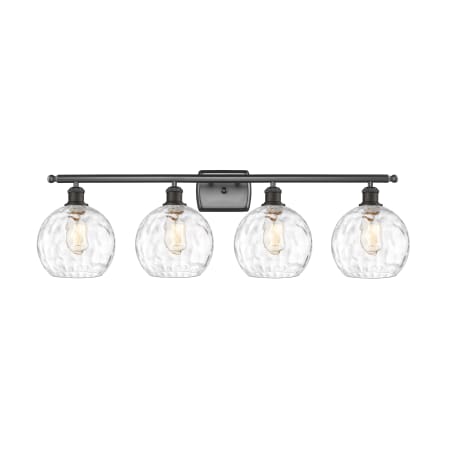 A large image of the Innovations Lighting 516-4W-11-36 Athens Vanity Oil Rubbed Bronze / Clear Water Glass