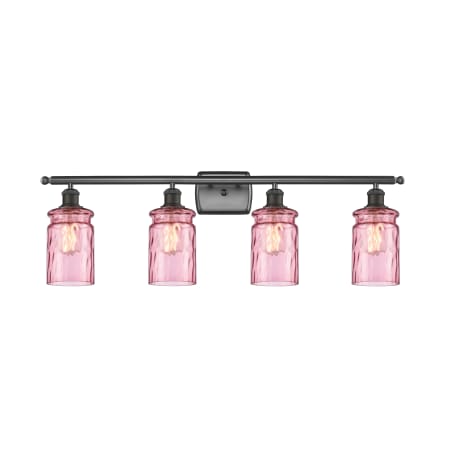 A large image of the Innovations Lighting 516-4W Candor Oil Rubbed Bronze / Sweet Lilac Waterglass