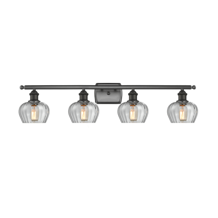 A large image of the Innovations Lighting 516-4W Fenton Oiled Rubbed Bronze / Clear Fluted