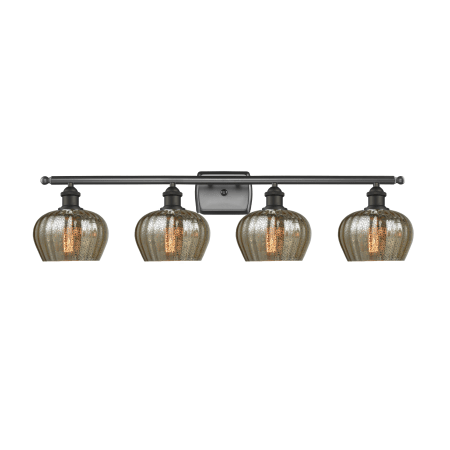 A large image of the Innovations Lighting 516-4W Fenton Oiled Rubbed Bronze / Mercury Fluted