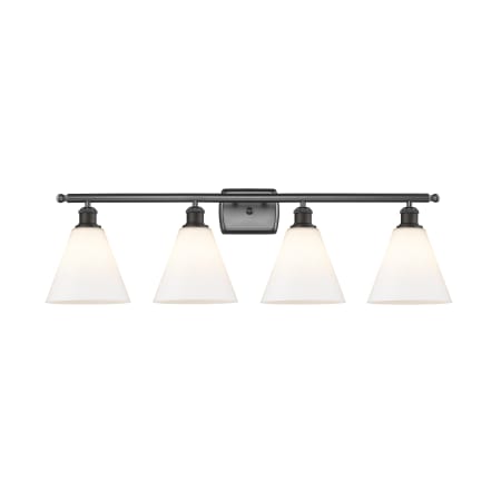 A large image of the Innovations Lighting 516-4W-11-38 Berkshire Vanity Oil Rubbed Bronze / Matte White