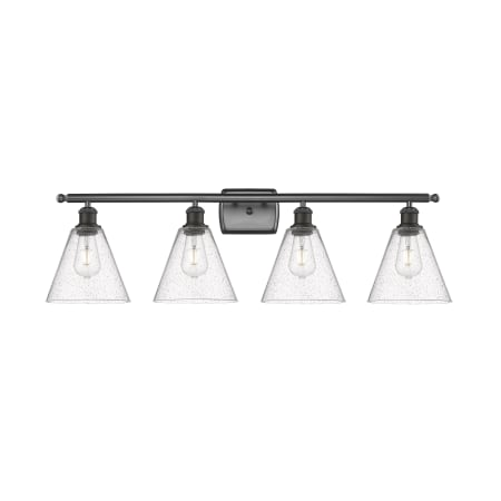 A large image of the Innovations Lighting 516-4W-11-38 Berkshire Vanity Oil Rubbed Bronze / Seedy