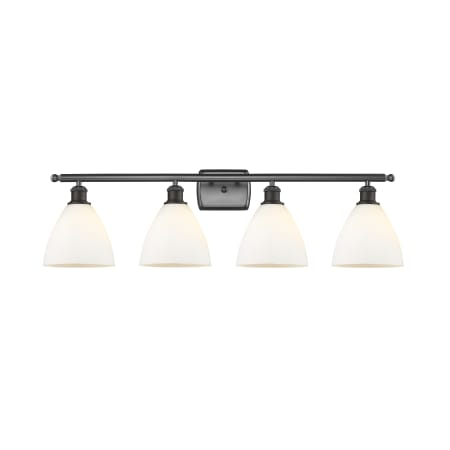 A large image of the Innovations Lighting 516-4W-11-38 Bristol Vanity Oil Rubbed Bronze / Matte White