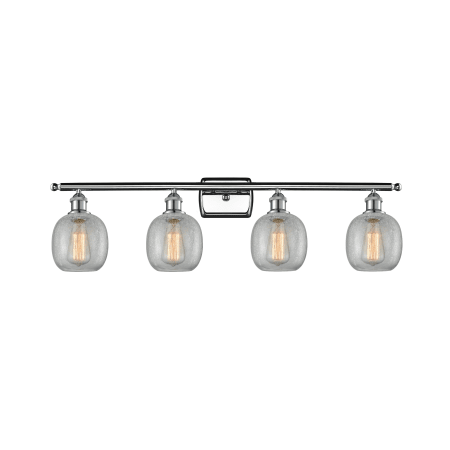 A large image of the Innovations Lighting 516-4W Belfast Polished Chrome / Clear Crackle