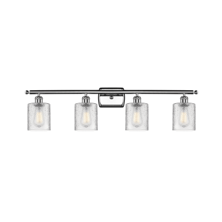 A large image of the Innovations Lighting 516-4W Cobleskill Polished Chrome / Clear Ripple