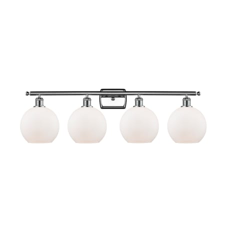 A large image of the Innovations Lighting 516-4W-11-36 Athens Vanity Polished Chrome / Matte White